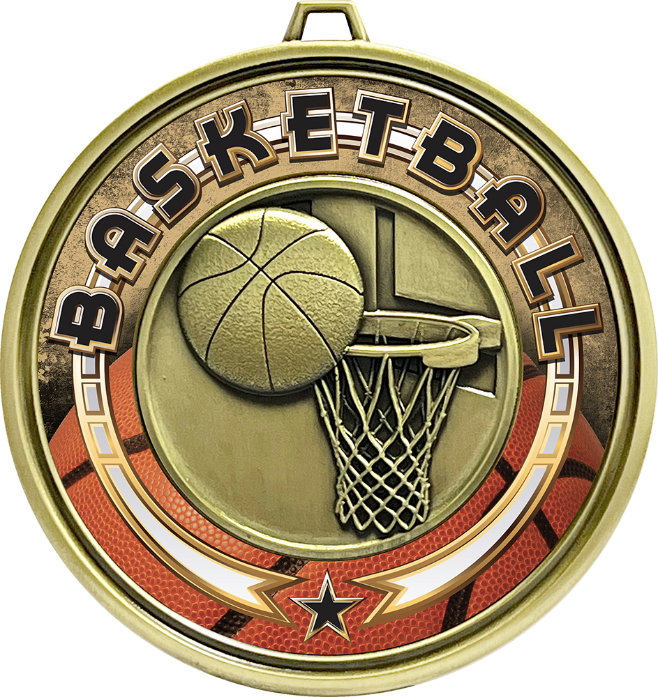 3 inch Eclipse Insert Medal - Basketball
