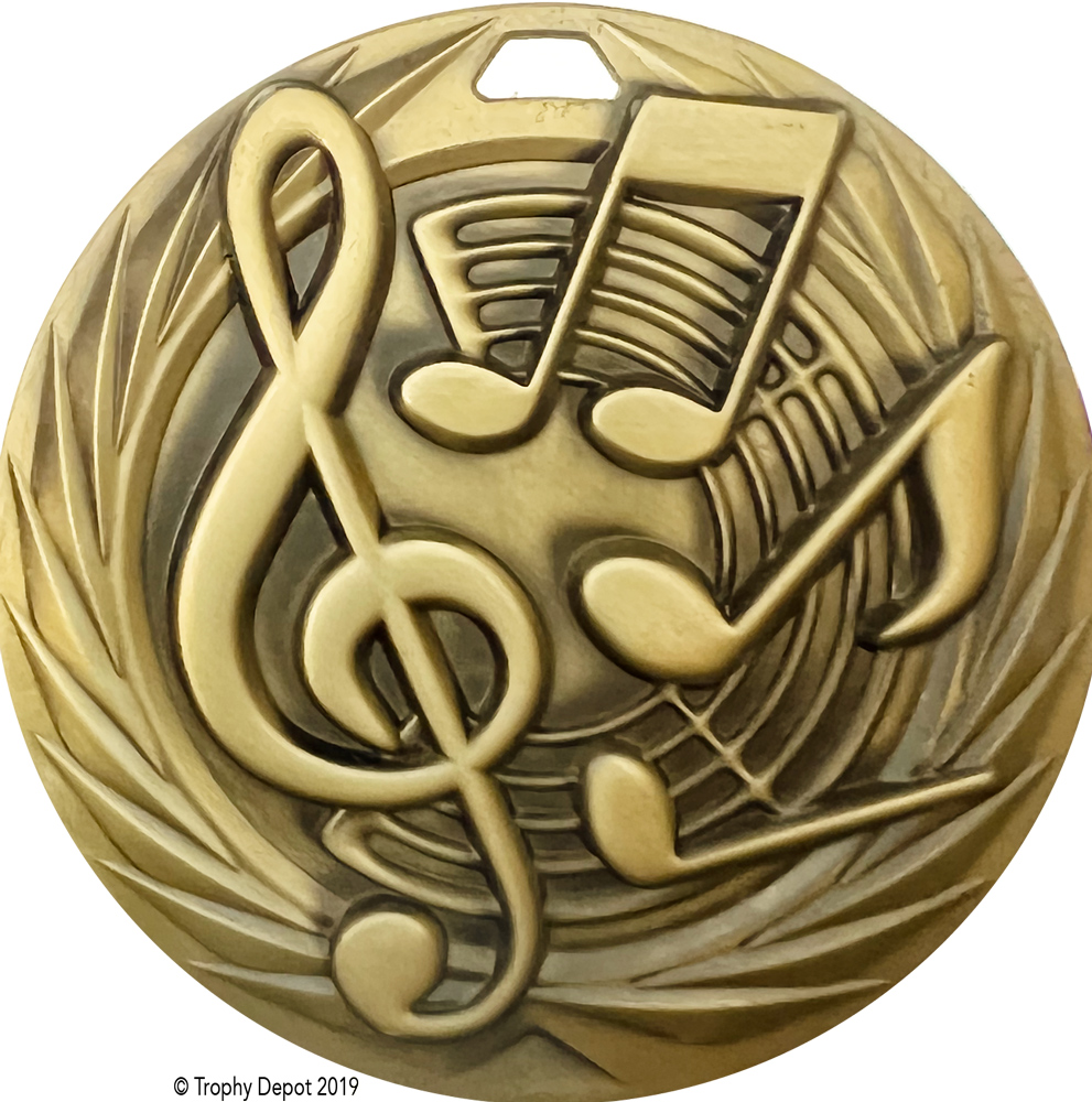 Music 1.75 inch Blade 3D Diecast Medal