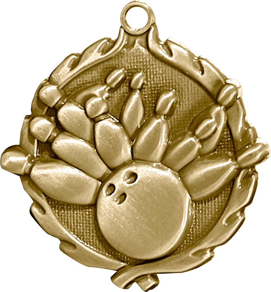 1.75 inch Bowling Wreath Medal