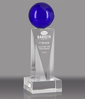 Goldwell Crystal with Cobalt Blue Globe Award