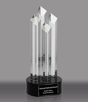 Diaquad Crystal Tower Award - 10 inch