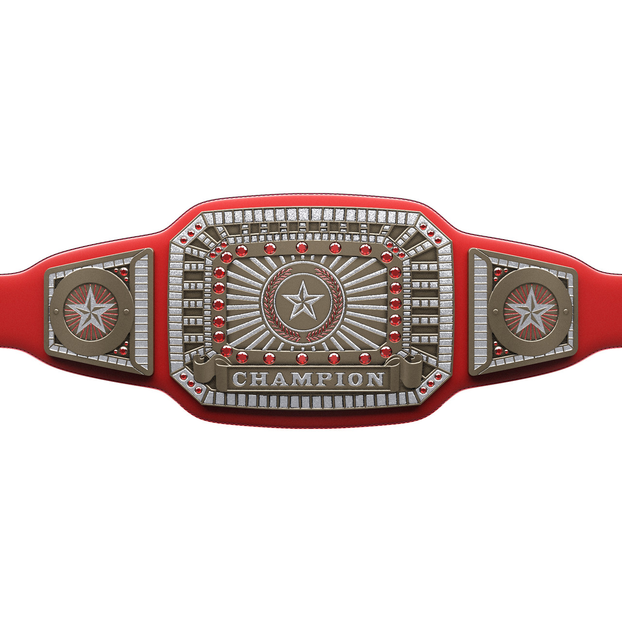 Champion Award Belt - Red & Silver