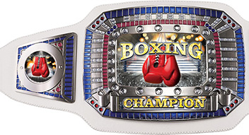 Boxing Champion Award Belt- White & Silver