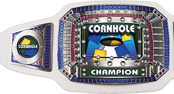 Cornhole Champion Award Belt- White & Silver