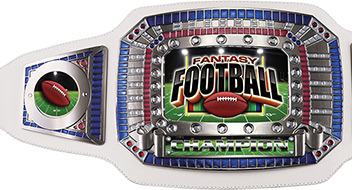 Fantasy Football Champion Award Belt- White & Silver