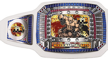 MMA Champion Award Belt- White & Silver