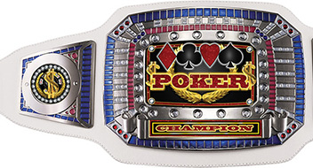 Poker Champion Award Belt- White & Silver