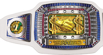 Top Sales Champion Award Belt- White & Silver