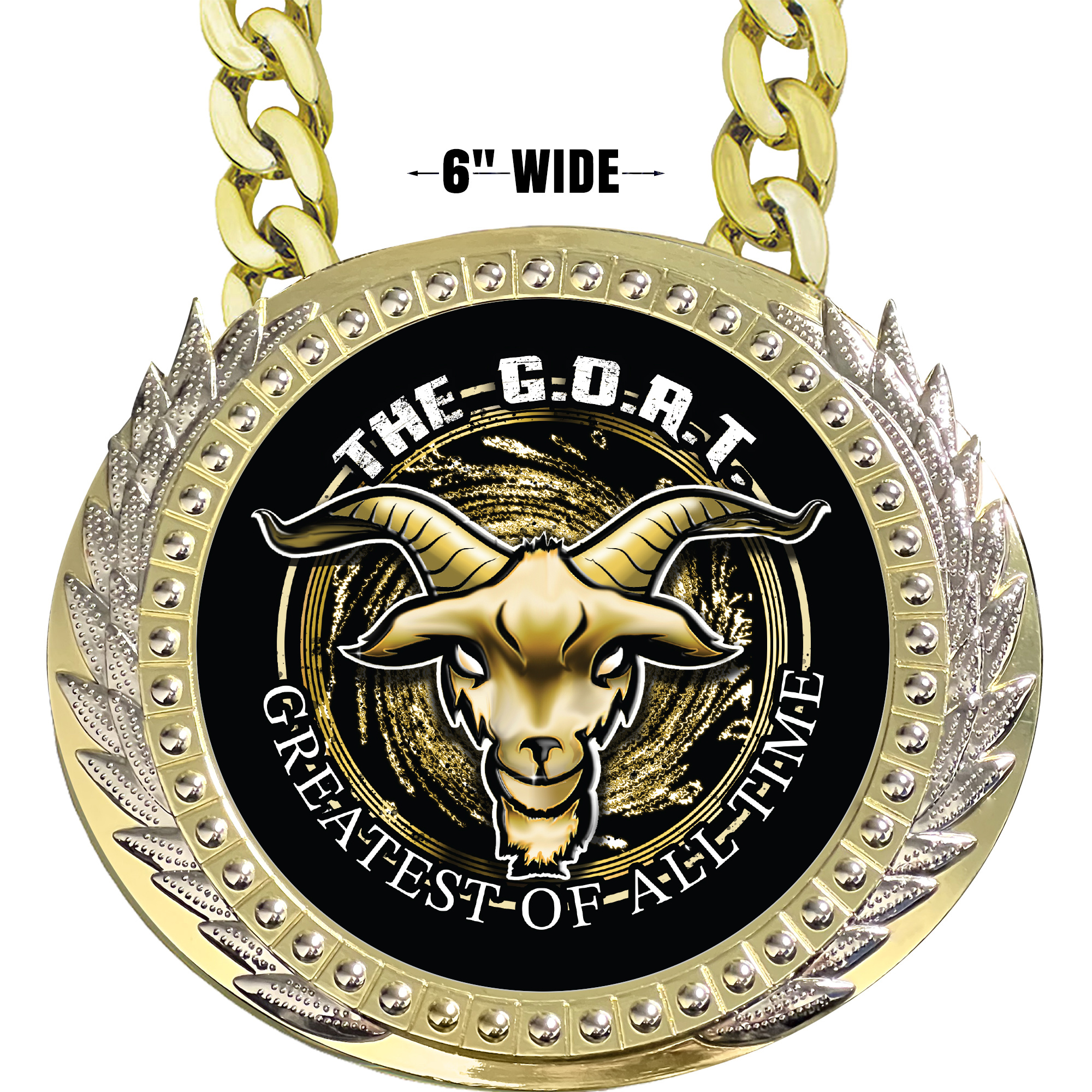 The G.O.A.T. 6 inch Presidential Metal Champ Chain