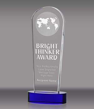 Global Crystal Award on Cobalt Blue Crystal Base