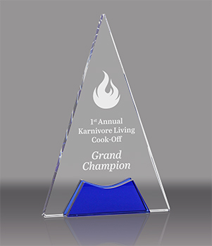 Crystal Triangle Award with Blue Accents