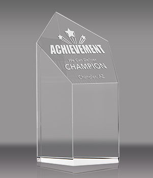 Crystal Pentagon Tower Award - 6 inch