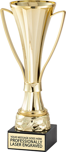 Plastic Fluted Gold Cup - 12 inch