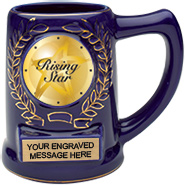 Blue Ceramic Insert Award Mug