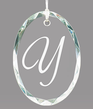 Crystal Faceted Ornament- Oval