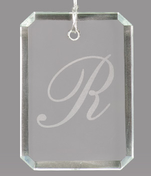 Crystal Faceted Ornament- Clipped Corner Rectangle