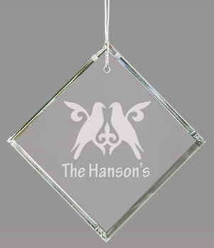 Crystal Faceted Ornament- Diamond