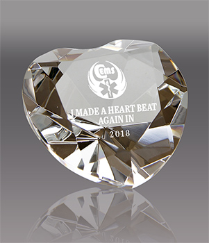 Crystal Heart Shaped Paperweight