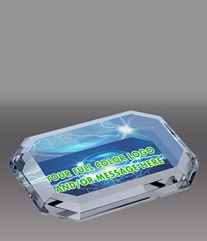 Custom Crystal Beveled Rectangle Paperweight