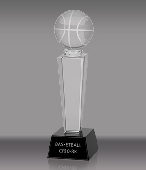 Crystal Basketball Award - 10 inch