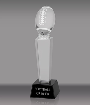 Crystal Football Award- 10 inch