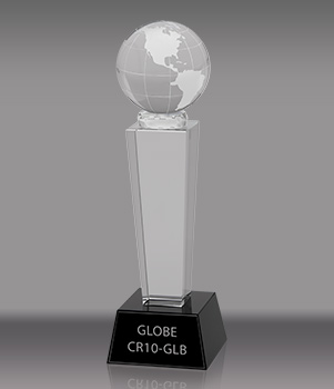 Crystal Globe Award- 10 inch