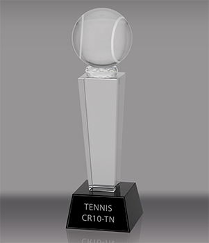 Crystal Tennis Award- 10 inch