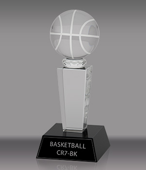 Crystal Basketball Award- 7 inch