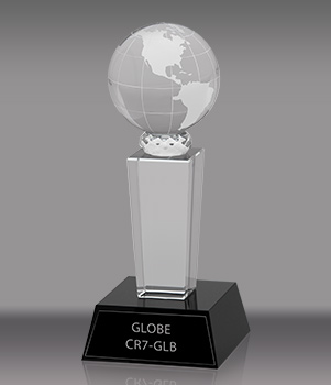 Crystal Globe Award- 7 inch