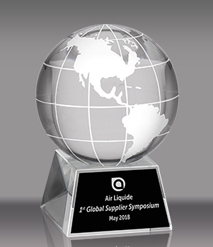 Optical Crystal Globe Award - 6 inch