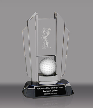 Optical Crystal Golf Award- 7.5 inch
