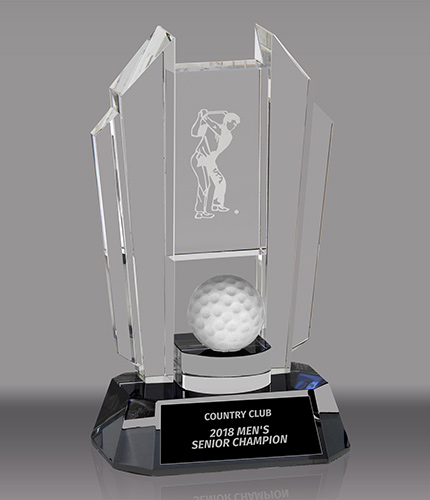 Optical Crystal Golf Award- 6 inch