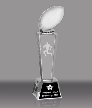 Football 3D Laser Crystal Trophy