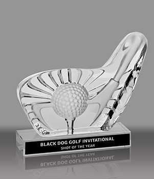 Golf Club Sculpted Glass Award