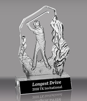 Golf Swing Sculpted Glass Award