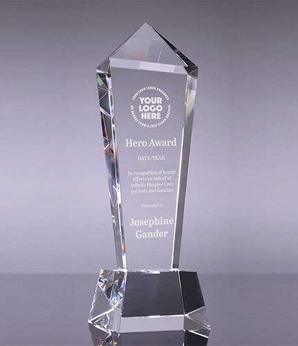 Crystal Monument Award - 11.5 inch