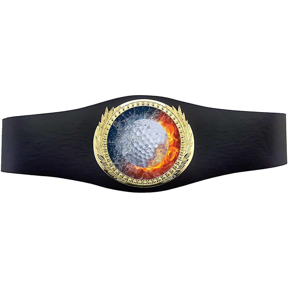 40 inch Golf Champion Award Belt - Fire & Water