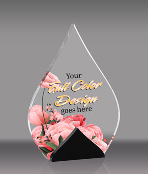 Acrylic Full Color Raindrop with Black Accents- 8.5 inch