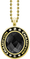 Black Onyx Gem Gold Champion Charm