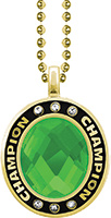 Green Gem Gold Champion Charm
