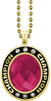 Pink Gem Gold Champion Charm
