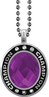 Purple Gem Silver Champion Charm