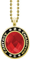 Ruby Gem Gold Fantasy Champion Charm