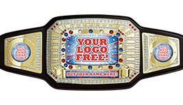 52 inch Custom Champion Award Belt - Black & Gold