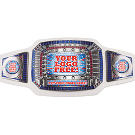 52 inch Custom Champion Award Belt - White & Silver