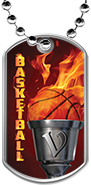 Basketball Flaming Torch Dog Tags