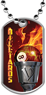 Billiards Flaming Torch Dog Tags