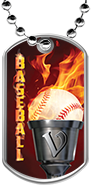 Baseball Flaming Torch Dog Tags