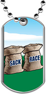 Potato Sack Race Dog Tags