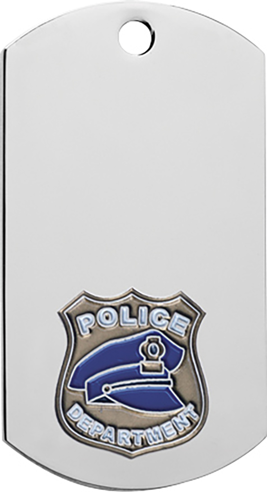 Police Etched & Paint Filled Dog Tag